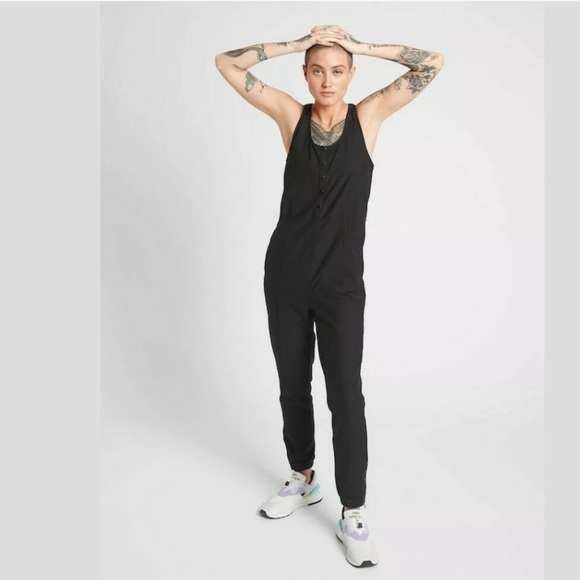 ATHLETA Farallon Romper Jumpsuit Black NWT - Picture 3 of 5